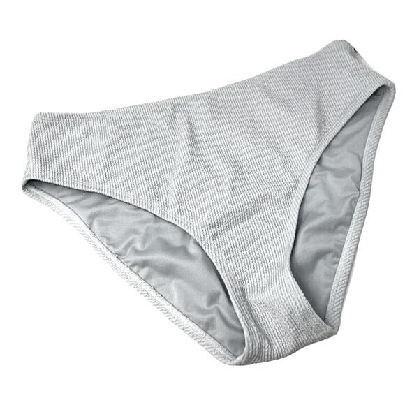 Dkny Textured High-Waist Bikini Bottom Womens Swimsuit Swim Light Blue Small NWT - Picture 2 of 3